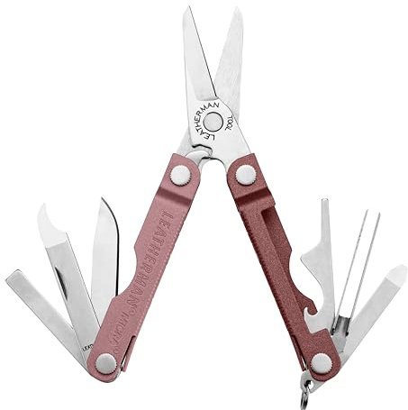 Leatherman Micra - Edelstahl-Schlüsselanhänger Multi-Tool mit Federschere und 9 Werkzeugen - Heathered Blush