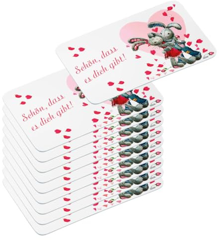 10er SET Kesper 91503 Frühstücksbrettchen Hasen -Schön, dass es dich gibt!- aus Melamin