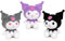 Kuromi - Doudou en peluche de style Hello Kitty - Clignotant, Classic & avec yeux en cœur - En 18 cm ou 24 cm - Peluche douce pour enfants et fans - 100 % polyester (noir classique 18 cm)