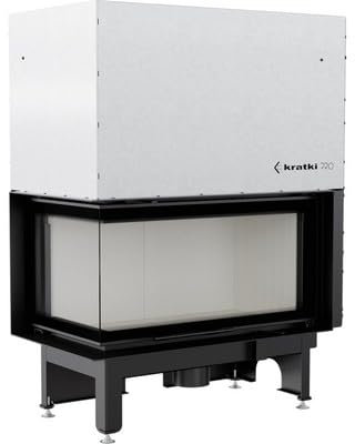 Kamineinsatz aus Stahl Nadia Links 14 kW Ø 200 mit Türfeder