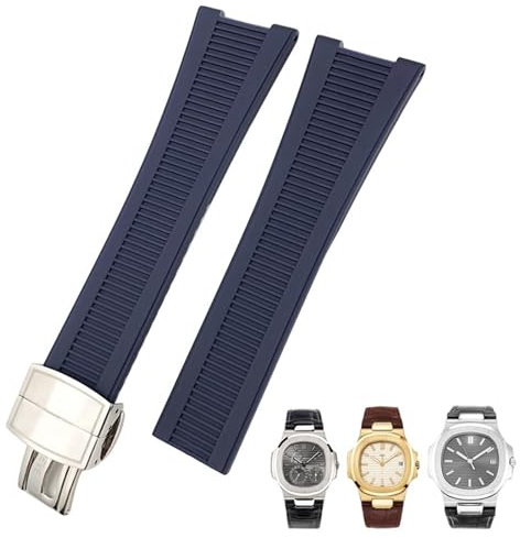 SLCHJX Gummi -Silikon -Uhr -Band für PP 5711 5712g Nautilus Armband 25mm schwarz blau brauner Uhrband Sportgurt Männer