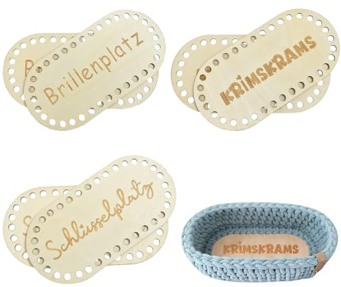 6 Stück Korbboden Taschenboden zum Häkeln Oval Holzboden für Häkelkorb | 20 * 10 cm Gehäkelter Korbboden Taschenboden Häkelboden Holz Oval Holzböden Boden zum Häkeln, für Aufbewahrungsbox DIY