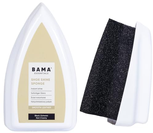 Bama Essentials Shoe Shine Sponge – Instant Shine for Leather & Synthetic Shoes | Quick Polish | Conceals Scuffs | Travel-Friendly | German Quality | Black