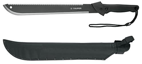 Truper MACH-18X, Machete doppio taglio 18 cacha bimateriale con guaina cinturino in poliestere
