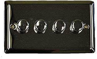 Litecraft Dimmer Light Switch 4 Gang 250 Watt Electrical Fitting - Polished Chrome Clearance