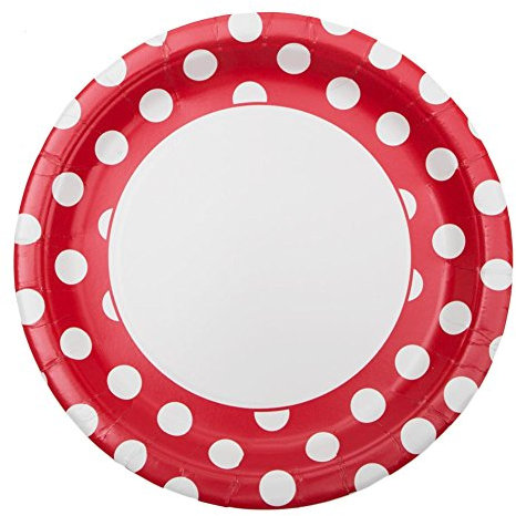 Piatti a pois rossi da 22,9 cm.