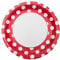 Piatti a pois rossi da 22,9 cm.