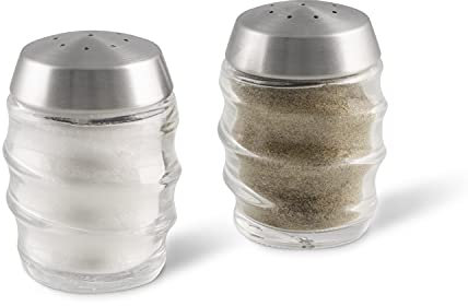 Cole & Mason Bray Salt and Pepper Shaker Set, Travel Salt and Pepper Pots, Glass/Stainless Steel, 70 mm, Twin Salt and Pepper Set, Includes 2 x Salt and Pepper Shakers