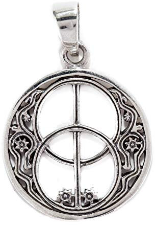Windalf Britischer Schmuck-Anhänger Avalon Ø 2.2 cm Glücks & Wunsch Amulett Chalice Wells 925 Sterlingsilber