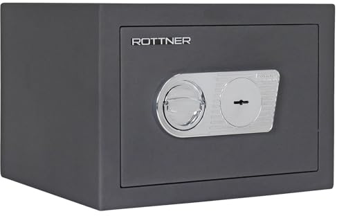 Rottner David 40 Wertschutzschrank EN1 Doppelbartschloss bohrgeschützt 2 Schlüssel bedingter Feuerschutz 1 verstellbarer Fachboden inkl. Befestigungsmaterial