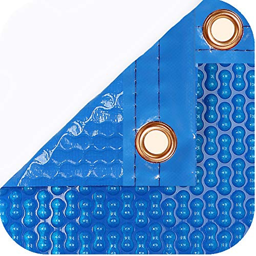 INTERNATIONAL COVER POOL GeoBubble - Set di copertura solare 700 micron per piscina 5 x 10 metri con rinforzo nelle larghezze + avvolgicavo telescopico con tubo da 80 mm