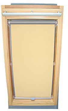 Rollo für VELUX Dachfenster THERMO Alu-Rückseite Dachfensterrollo für TYP GGL/GPL/GGU/GPU - MK10 - Farbe Creme - mit Haltekrallen