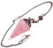 mookaitedecor Vortex Divinatoire Pendule Radiesthésie Quartz Rose Pierre Prisme Hexagone Cristal Facette pour Divination Voyance Esotérisme