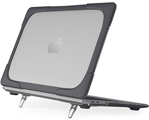 ProCase Hülle mit Ständer Hartschalabdeckung für MacBook Pro 16-Zoll 2019 (Modell: A2141), Hochleistungs Slim Hardcover Dual Layer Schutzhülle -Schwarz