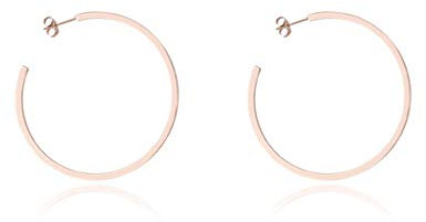 Orecchini a cerchio placcati in oro rosa 18k, NA, NA