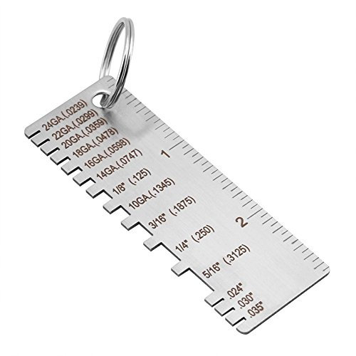 Yosoo Health Gear Stainless Steel Wire Metal Sheet Thickness Gauge, Sheet Metal Thickness Gauge, Welding Gage Plated Size Inspection Tool