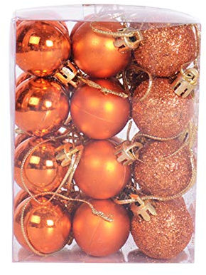 UEB Demiawaking 24pcs 3cm Weihnachtsdeko Weihnachtsbaumschmuck Bälle Christbaumkugeln Weihnachtskugel Party Deko Weihnachten Ornamente Weihnachtsbaum Anhänger (Orange)