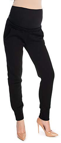 Selente Mummy Love Pantalon/Leggings/treggins Long Grossesse Hyper-élastiques, Pantalon Noir Manchettes, L-XL