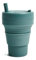 STOJO On-The-Go Biggie Collapsible Coffee Cup with Lid - 16oz / 473ml - Reusable & Foldable Silicone Travel Mug - Portable, Pocket Size - Dishwasher Safe - Eucalyptus