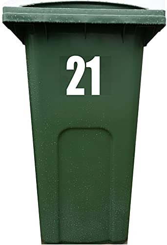 4X Bin Sticker Vinyl Number 1-99 Large Recycling Box Wheelie Self Adhesive (21)