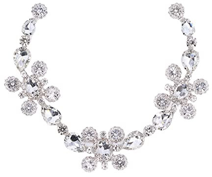Pssopp Blumenkette Weiß Oval Tropfenförmige Glas Blumenkette Kleidungsstück Kragen Dekoration Brautstrauß Verzierungen