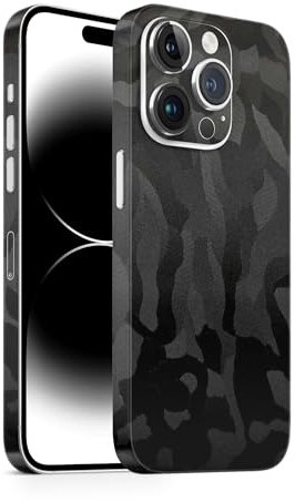 TF Skins Protector de pantalla para iPhone 13 Pro para la parte trasera y los lados de aspecto elegante, incluye protección de cámara contra arañazos (Shadow Black)