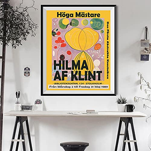 Hilma Af Klint Leinwanddruck Moderne Abstrakte Museumsausstellung Poster Jugendstil Gemälde Wanddekoration Wohnkultur 60x80cm Rahmenlos