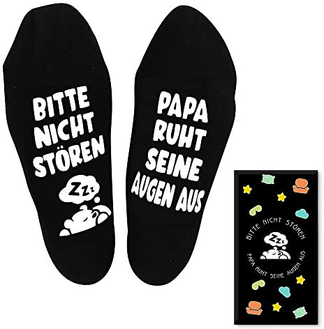 Simpatici Papasocks Regali per Papà Compleanno Figlia Papà Regalo Natale Festa del Papà Antiscivolo 43-46, nero/bianco, Taglia unica