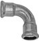 MegaHaustechnik Edelstahl V4A Press Fitting Winkel 90° Grad für Rohr Außendurchmesser 28mm i-i 2 Muffen Anschlüsse zum Verpressen M Kontur Trinkwasser Kupplung Verbinder Bogen VA INOX