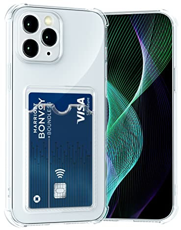 AKABEILA Case for iPhone 11 Pro Max Clear Slim Phone Case Soft TPU Wallet Case Bag Cover with Card Slot Holder Shockproof 6.5