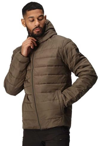 Regatta Mens Helfa Insulated Warm Padded Hooded Jacket Abrigo Acolchado, cocodrilo, L para Hombre