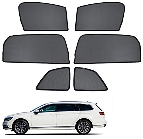 Sonnenschutz Auto Vorhang Für Baby Kinder Sonnenblende Für Passat B8 Variant 2016-2022 UV Schutz Magnetisch Sonnenschutz Für Autofenster Seitenscheibe Schwarz,Front+Rear+Triangular-window-6PCS