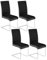 WOLTU Esszimmerstühle 4er Set, Schwingstuhl, Freischwinger Stuhl, Küchenstuhl, Polsterstuhl, mit hoher Rückenlehne, Kunstleder, für Esszimmer Esstisch Küche Wohnzimmer Büro, Schwarz, BH378sz-4