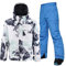 ALSOGO Herren Skianzug Winter Wasserdichte Winddichte Skifahren Outdoor Schneejacken und Hosen Snowboardjacken SF-Blue L