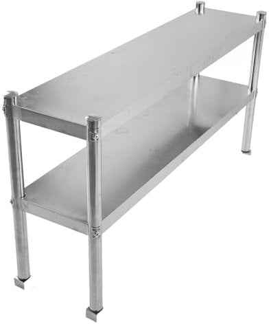 Edelstahl Aufsatzbord, Double Küchen Arbeitstisch Gastro-Aufsatzboard Küchenregal Restaurant Gastro Ausstattung Regal Edelstahltisch Gastronomie Aufsatzbord Regal 120 x 30 x 60cm