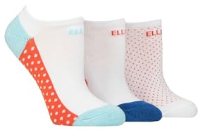 ELLE Cushioned No Show Socks - Ladies Soft Breathable Bamboo Invisible Low Cut Socks Multipack of 3 Mandarin 4-8
