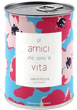 Kit di Coltivazione di Fiori da Regalare con Messaggio - Regalo per Feste per Donna e Uomo Regalo Originale Amici Famiglia Compleanno Natale - Facilissimo da Usare - 100% Realizzato in Europa (Amico)