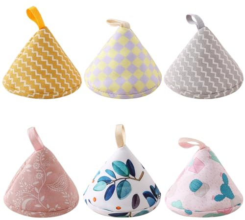 Ewanda store 6 Pcs Hot Pot Lid Handles Triangular Pot Holder Mitt Heat Resistant Pot Knob Grabber Holder Anti Scald Casserole Pot Lid Knob Cover Hand Protector