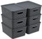 Jandson Plastic Storage Baskets with Lids, Gray Organizer Baskets for Multi-use, 6 Pack, F