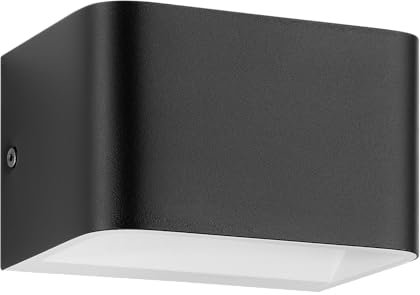 EGLO LED Wandleuchte Sania 4, Up und Down Leuchte, Wandlampe aus Aluminium in Schwarz und Weiß, Wandspot für Flur und Wohnzimmer, warmweiß, 13 x 8 cm