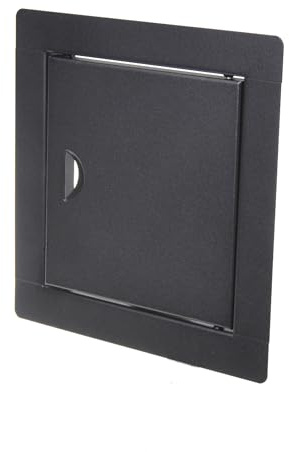 Aqbau® Revisionsklappe Schwarz 20x20 cm Wartungstür Metall mit Schnappverschluss, Revisionstür, Revision, Wartungsklappe Trockenbau, Einbau links/rechts