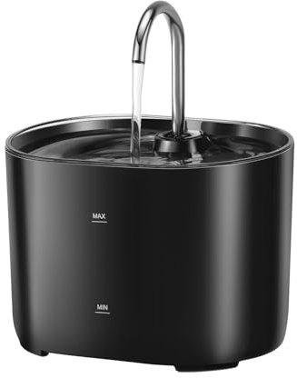 Fuente para Gatos - Bebedero para Gatos 2,2L – Dispensador Agua Automatico Mascotas – Incluye 2 Filtros de Alta Capacidad – Función Inteligente Ultra Silenciosa-Negro