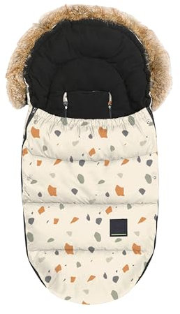 Odenwälder BabyNest Fußsack Marlon mit Wetbag I Winterfußsack für Kinderwagen Buggy I Kinderfußsack inkl. praktischem Wetbag I Babyfußsack mit kuscheliges Fleecefutter (ivory sand)