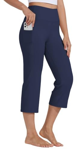 WILLIT Caprihose Damen Yogahose Sporthose Capri Leggings High Waist Hosen Crop gerades Bein Sommerhose Freizeithose Sport Übung Workout 21 mit Taschen