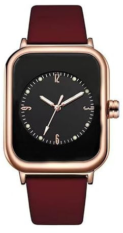 LIWEARE Armbanduhr, Outdoor Unisex Uhren Casual Quarz Armbanduhr mit Silikonband für Studenten, Frauen und Männer, Leuchten-Zifferblatt (Rot)