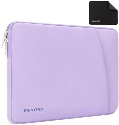 RAINYEAR Laptop Hülle für 14 Zoll Notebook Lenovo Thinkpad IdeaPad, MacBook Air 15,3 Zoll 2025-2023 M4 M3 M2, 14 Zoll HP Dell Acer Chromebook Flauschiges Futter gepolsterte Tasche, Lila