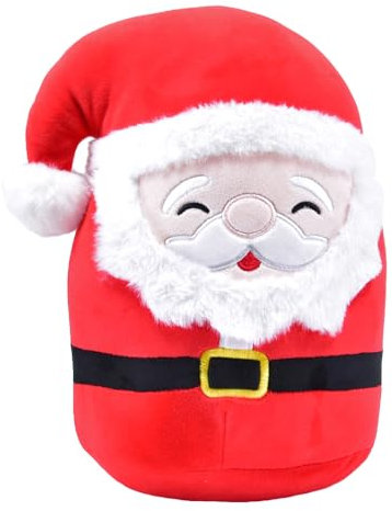 Kögler 20092 - Weihnachtliches Plüschtier, Squish Weihnachtsmann mit rotem Anzug und schwarzem Gürtel, ca. 25 cm, Rot