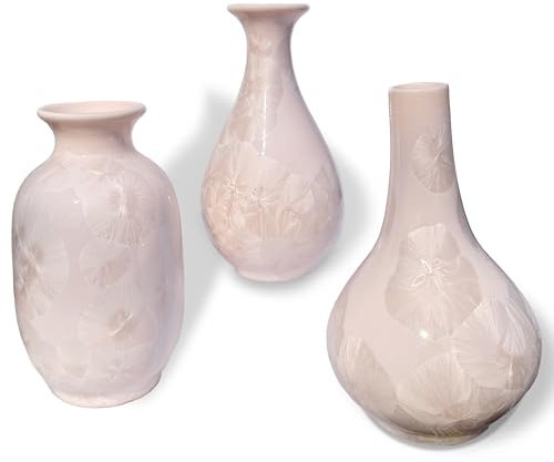 Artisoul® Jarron Decorativos, Juego de 3 Jarron Ceramica pequeños, diseño estético jarrón para cocinas de Flores, dormitorios oficinas Salas de Estar baños y centros de mesas Decoracion hogar, Rosa