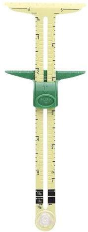 Calibro scorrevole per cucito, strumento per trapuntare, righello per cucito, facile da leggere, design compatto e portatile, 17,5 x 6,5 x 1 cm per orlo accurato