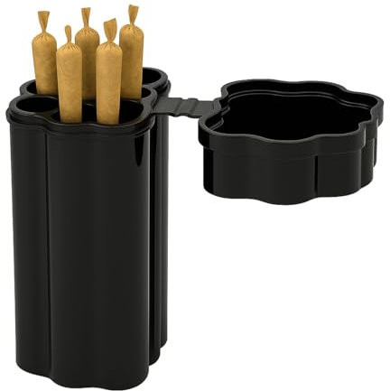 Weedness Joint-Hülle 6er Schwarz Geruchsdicht King Size Long Paper - Transporthülle Aufbewahrung Tube Case Etui Behälter Luftdicht Box Röhrchen